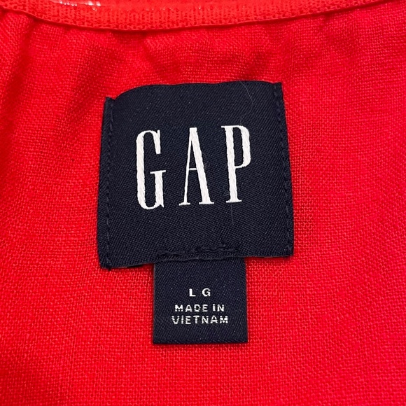 NWT GAP Linen-Blend Mini Dress Size Large Slipper Red - Picture 5 of 15